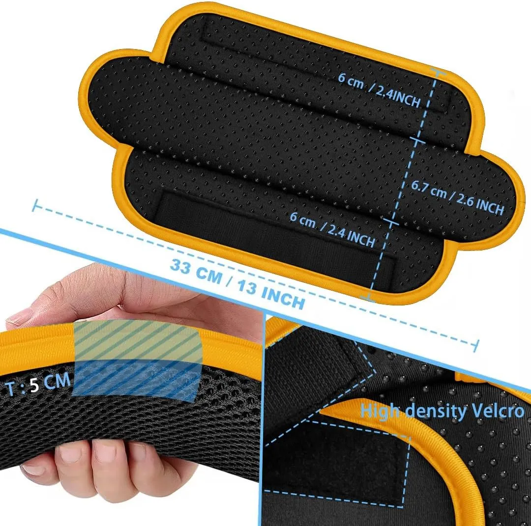 ZINZ 2-Pack Universal Shoulder Pad with Ultra thick Cushion for Bag Luggage Bag Crossbody, Plus Long & Anti-Slip & Breathable,Black Yellow-2Pack