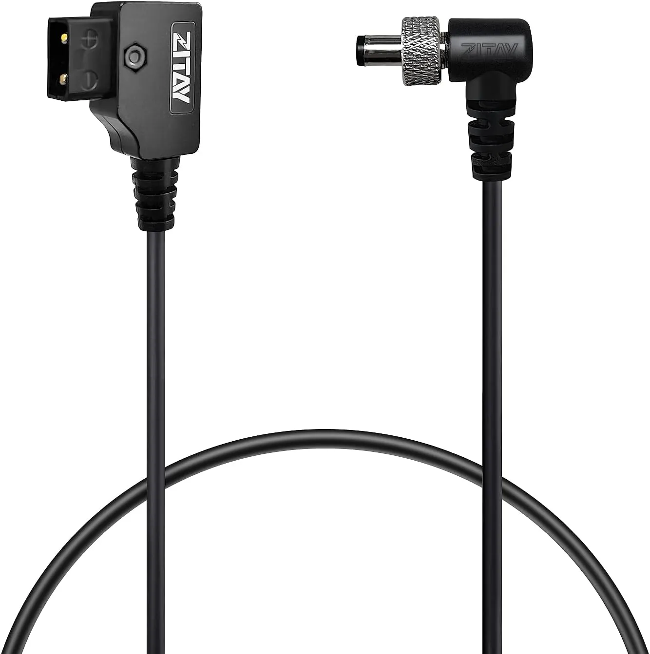 ZITAY D-Tap to DC 12V Power Cable Angle DTap DC 2.5x5.5mm Compatible with Atomos Ninja Shogun Blackmagic Video Assist Monitor Hollyland Mars 400s Lectrosonics Receiver
