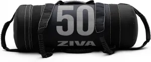 ZIVA Premium Power Core Sandbag - Elite Level Pre-Weighted Workout Bag, Commercial Grade Textured DuraLeather Shell, Reinforced Stitching Webbing, Ergonomic Handles | Home Gym Exercise - (10-50 lbs.)