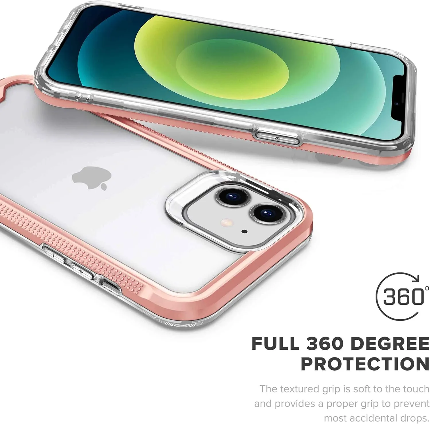 ZIZO ION Series for iPhone 12 Mini Case - Military Grade Drop Tested with Tempered Glass Screen Protector - Rose Gold