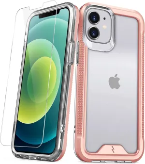 ZIZO ION Series for iPhone 12 Mini Case - Military Grade Drop Tested with Tempered Glass Screen Protector - Rose Gold