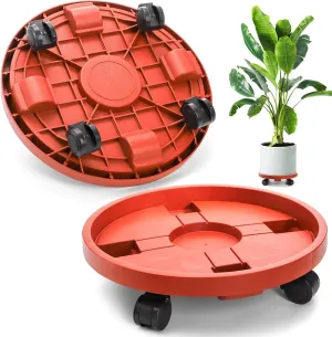ZOOFOX 2 Pack Plant Caddy with Wheels, 12" Rolling Plant Stand for Indoor and Outdoor Use, Heavy Duty Plant Dolly for Large Plant Pots, Flower Pot, Patio